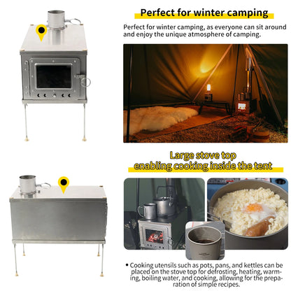 Foldable Titanium Wood-Burning Stove Lightweight and Portable