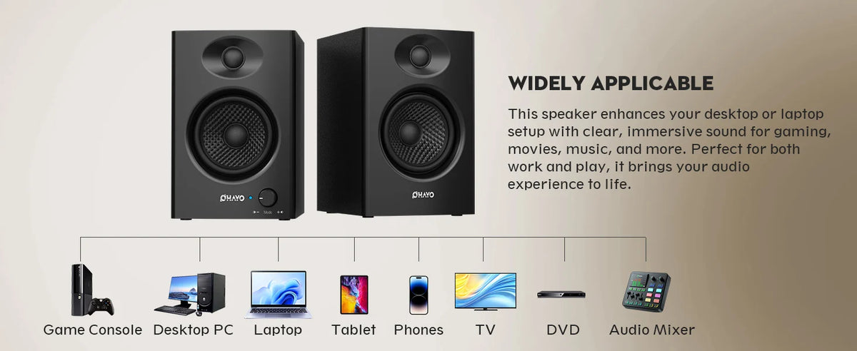 60W Bluetooth 5.3 Computer Speakers with Stereo Sound