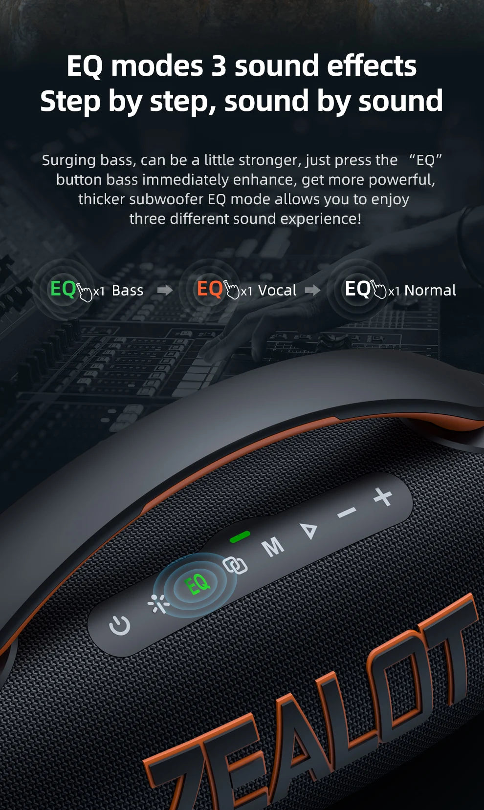 60W Portable Bluetooth Speaker IPX6 Waterproof Blue