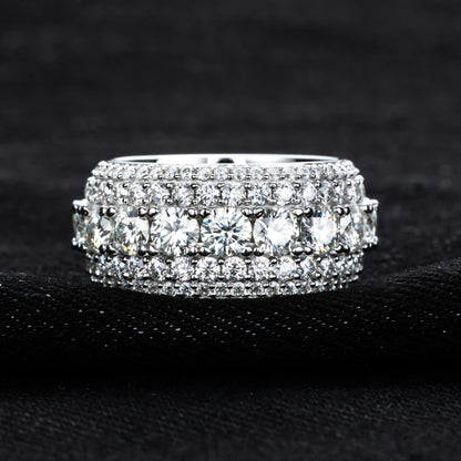 Men’s Moissanite Ring 8.46ct Iced Sterling Silver
