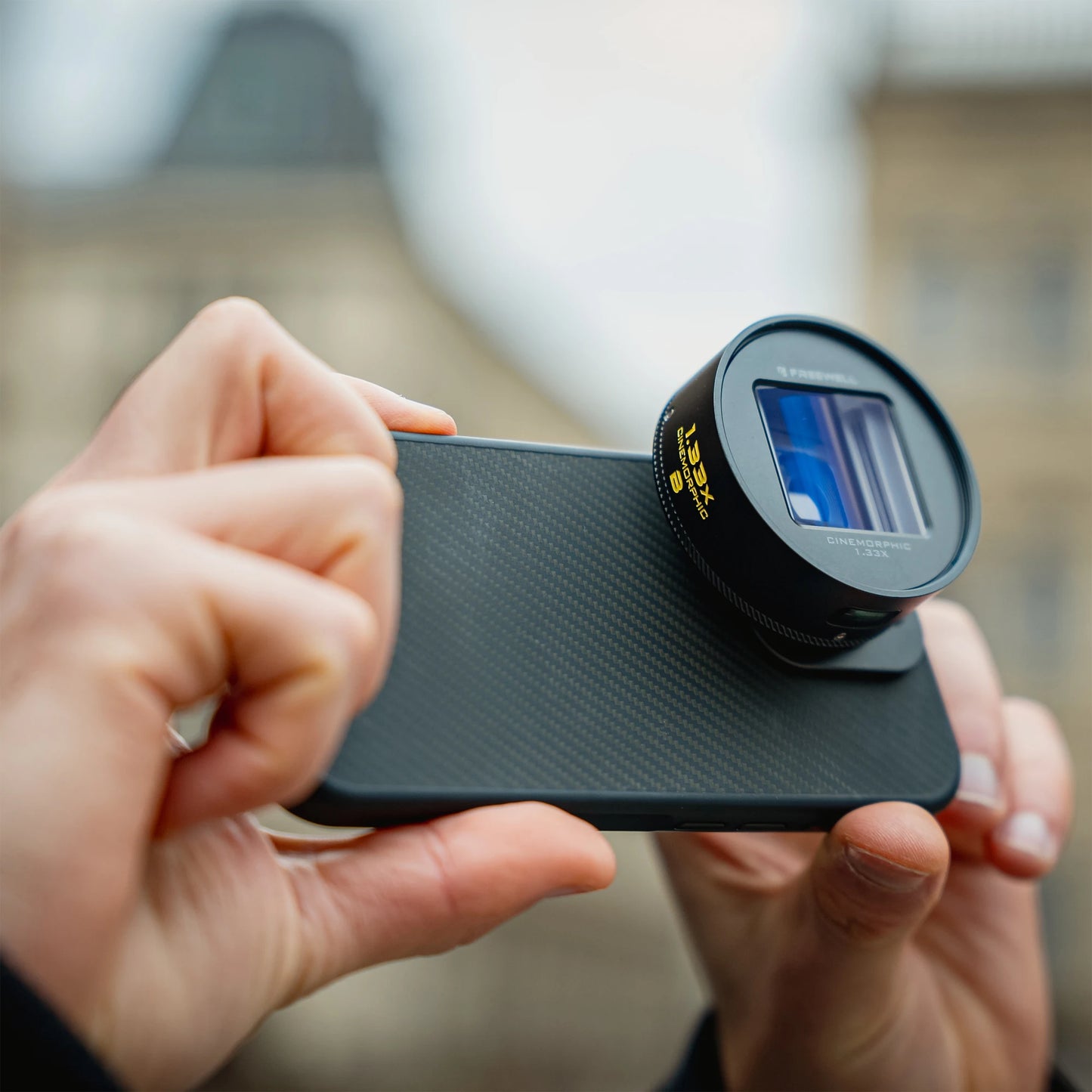 Blue Smartphone Lens Wide Cinematic Effect