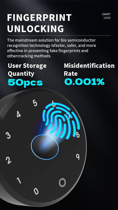 Smart Door Lock Fingerprint Password Bluetooth Keyless Entry