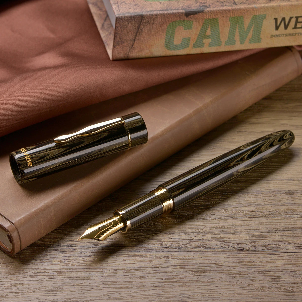 Brown Ebonite Fountain Pen Fine Nib