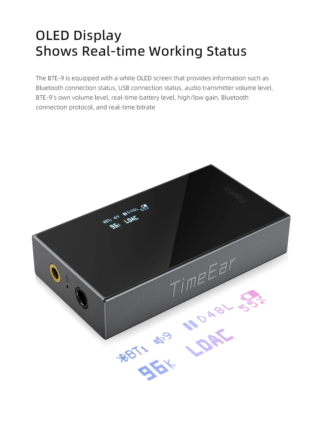 Portable Gray Bluetooth Headphone Amplifier Aluminium