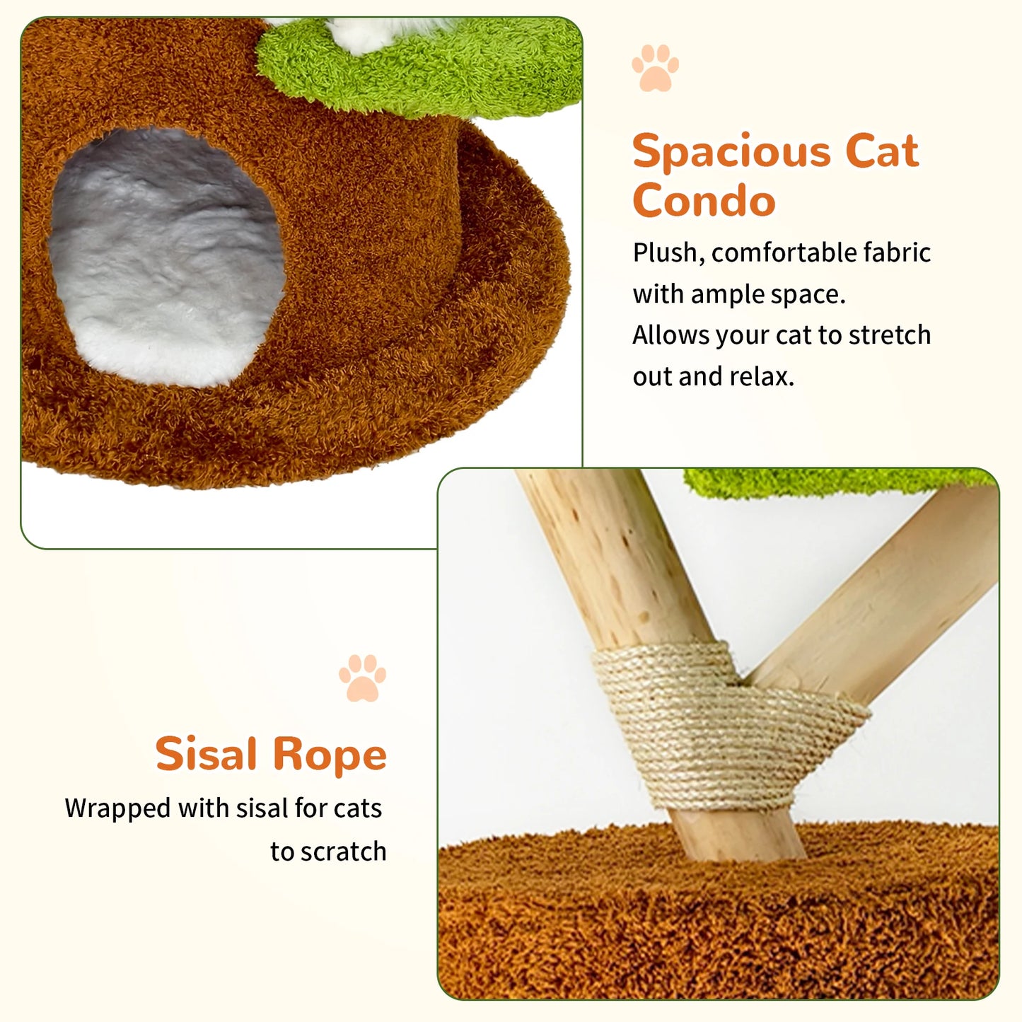 58 Inch Tall Cat Tree Tower with Condo and Scratching Board