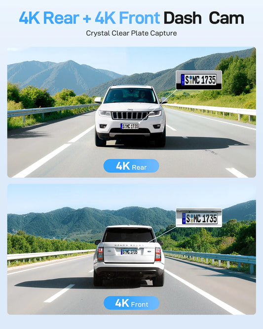 Dual 4K Dash Camera 512GB GPS and Wi-Fi Enabled