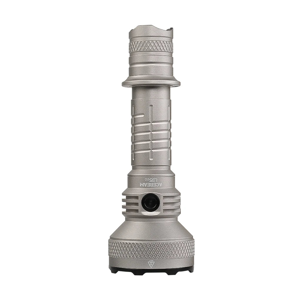 Super Bright 650M Range LED Flashlight Silver Gray