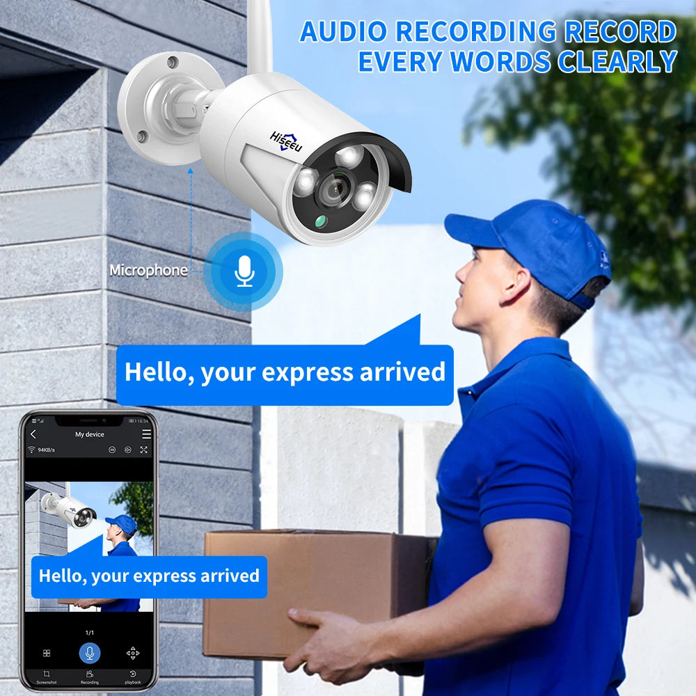 10 Channel Outdoor WiFi CCTV System Two Cameras with 3TB