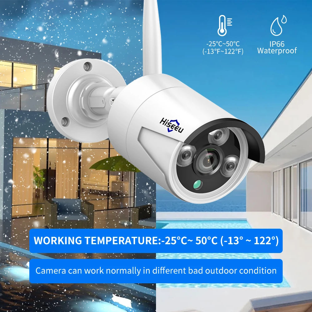 10 Channel Outdoor WiFi CCTV System Two Cameras with 3TB