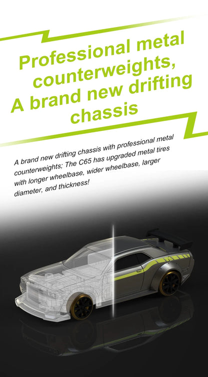 1:76 Drift RC Car with Gyro Full Proportional Remote Control