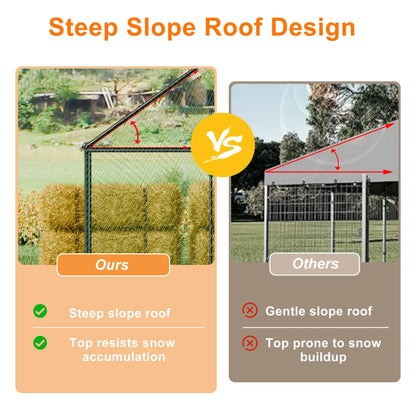 Large Outdoor Walk-In Chicken Coop with Roof Cover