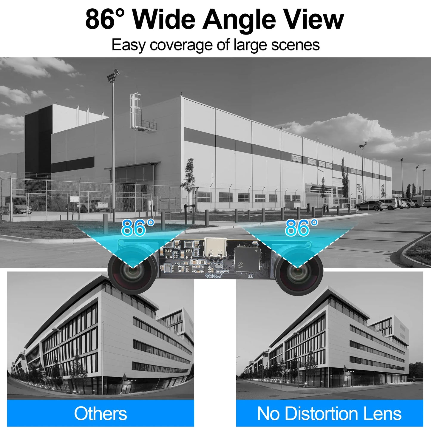 86 Degree Stereo USB Camera High Speed 3D Dual Lens