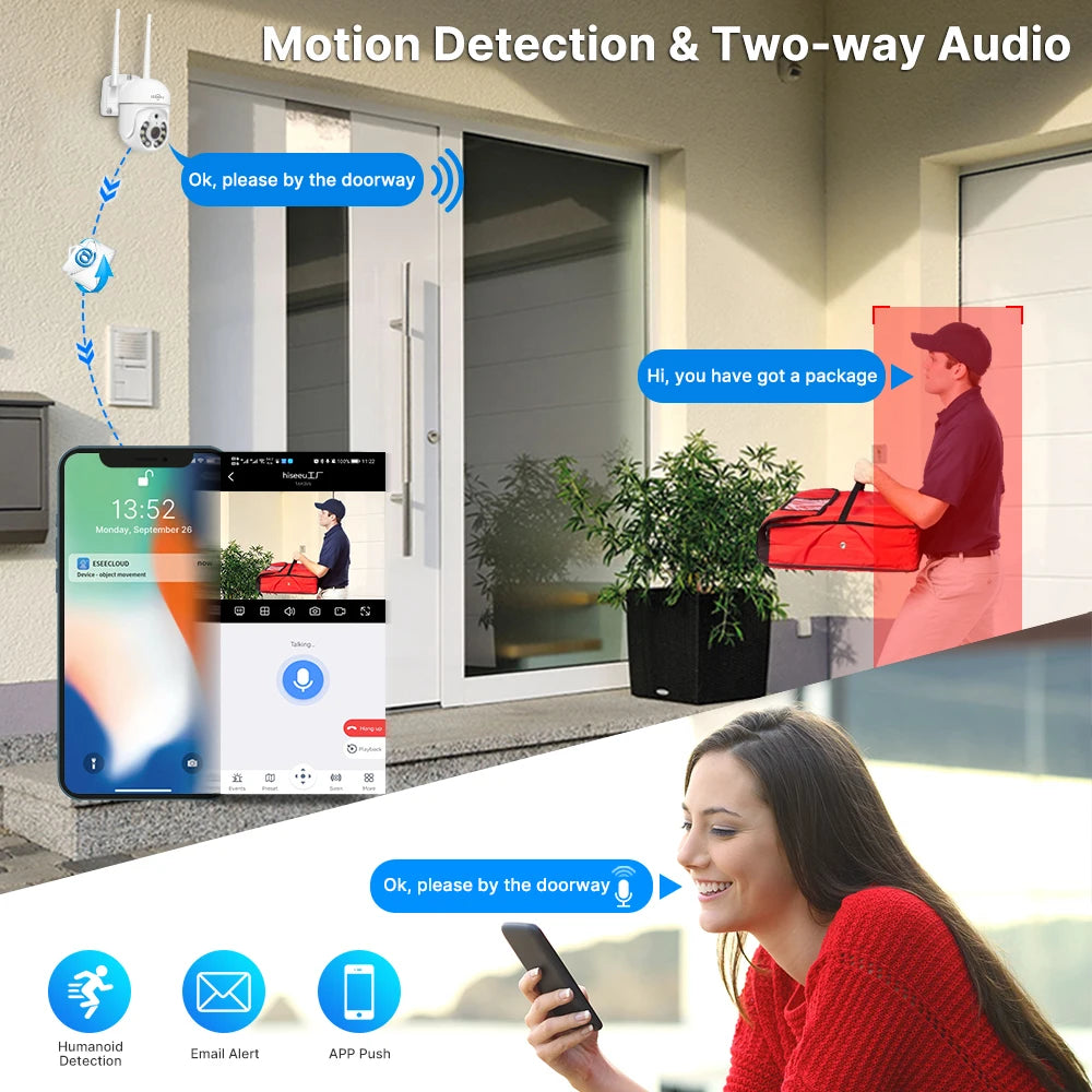 Wireless Security System 2 Cameras 1TB NVR Color Night Vision