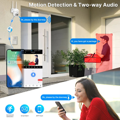Wireless Security System 2 Cameras 1TB NVR Color Night Vision