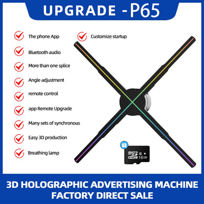 Ultra HD 65cm 3D Advertising Display with LED Lights