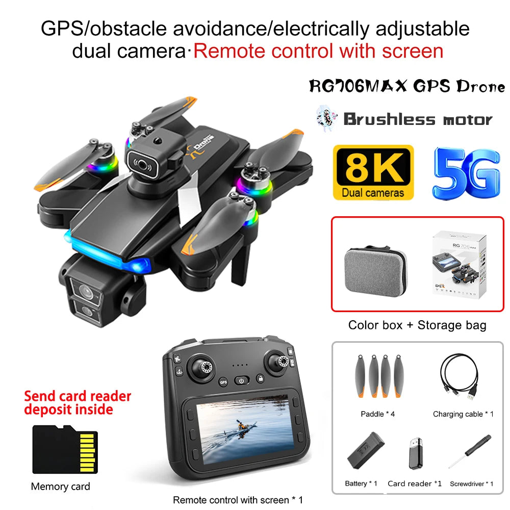 Professional 8K FPV Drone with Brushless Motors and GPS