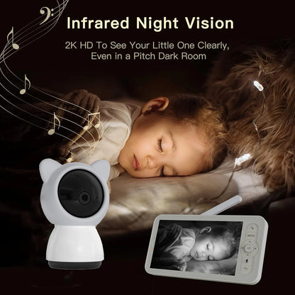 5 Inch Video Babyphone with Temperature Humidity and HD Display