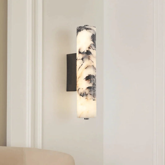 Elegant Marble Wall Lamp Nature White Compact Luxury Design