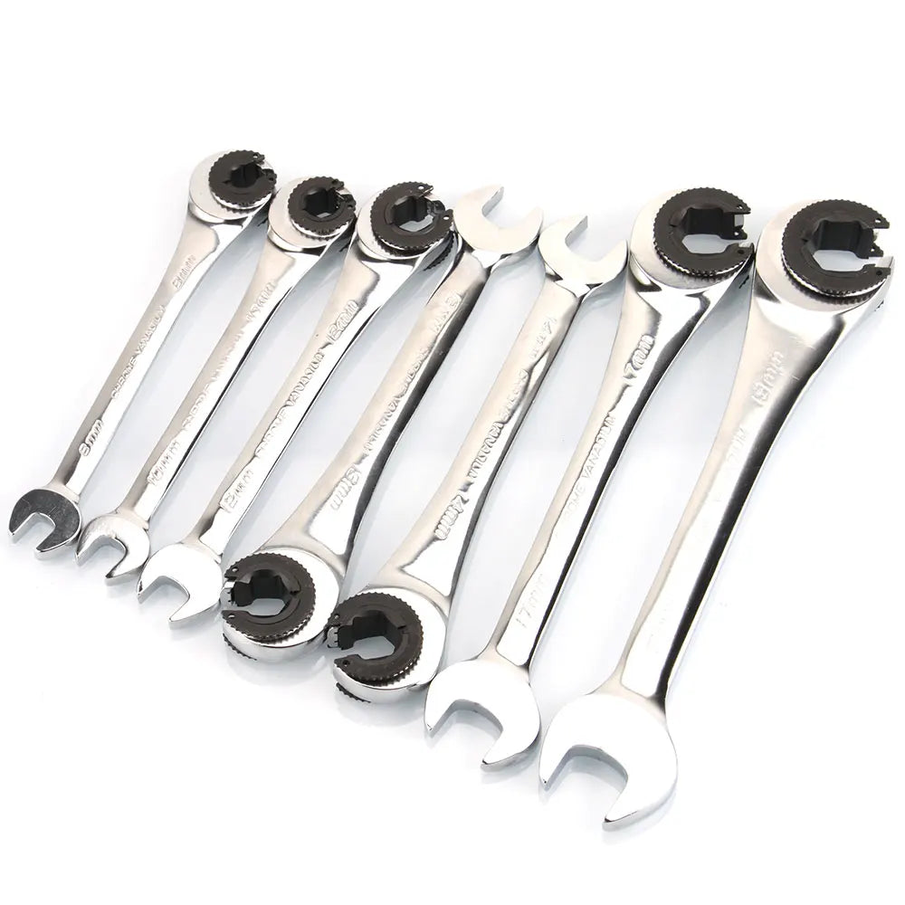 7-Piece Ratchet Flare Nut Wrench Set Multitools
