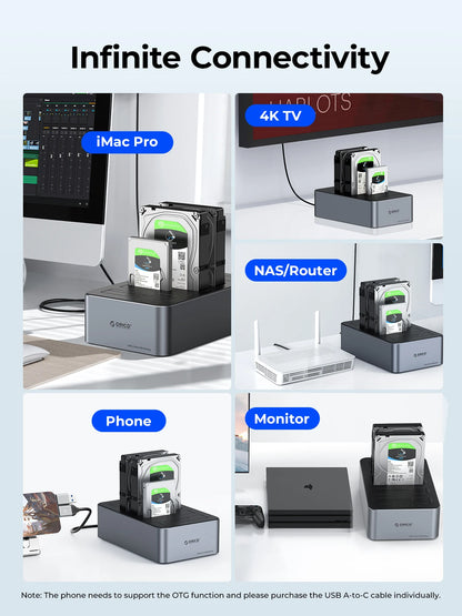 4 Bay USB-C HDD Docking Station with Offline Clone