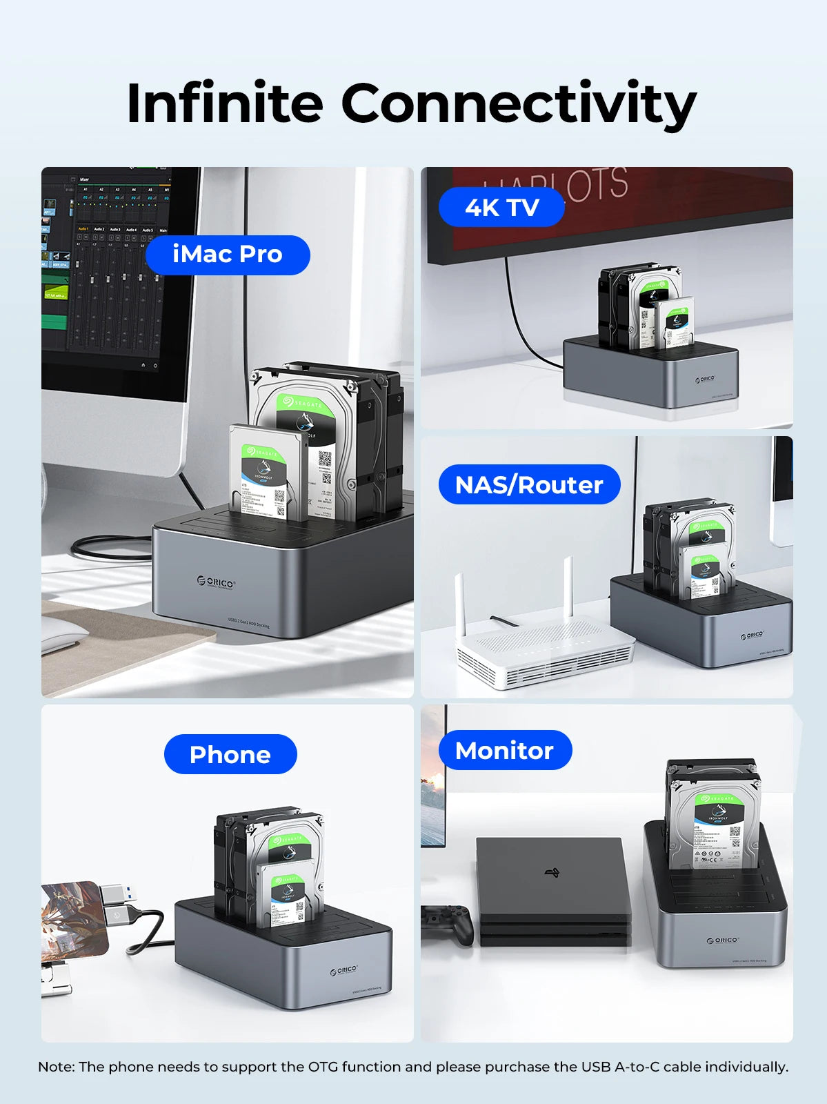 5 Bay Hard Drive Dock 5Gbps Clone Station