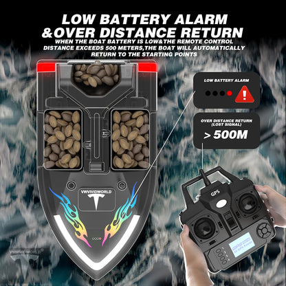 Long Battery GPS Bait Boat 12000mAh Auto Return
