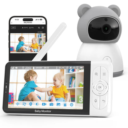 Smart Baby Monitor 2K Camera 5 Inch Display 2-Way Audio