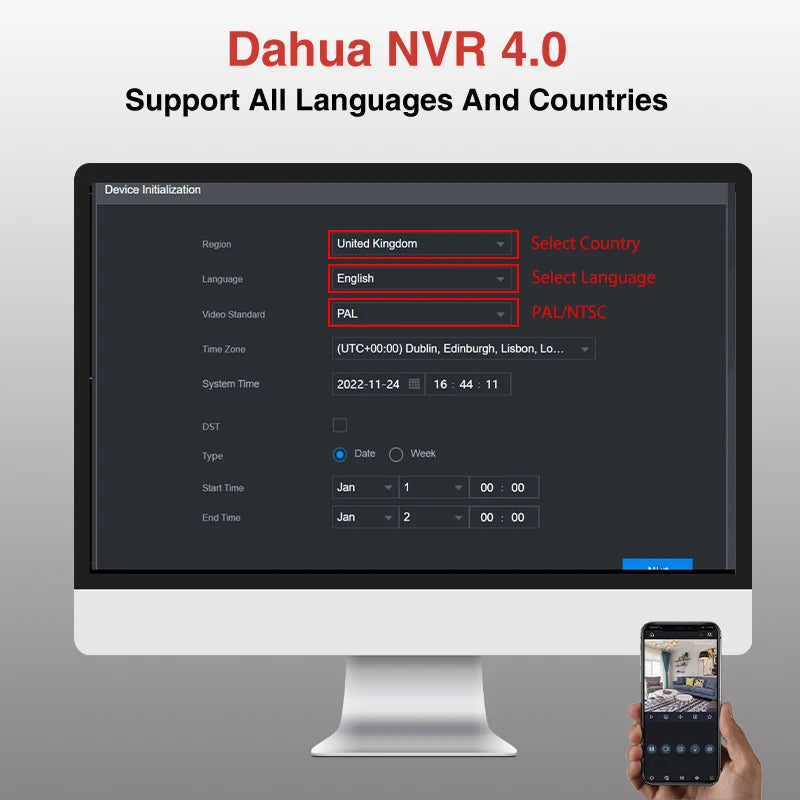 4CH 4K NVR AI Security Video Recorder No HDD
