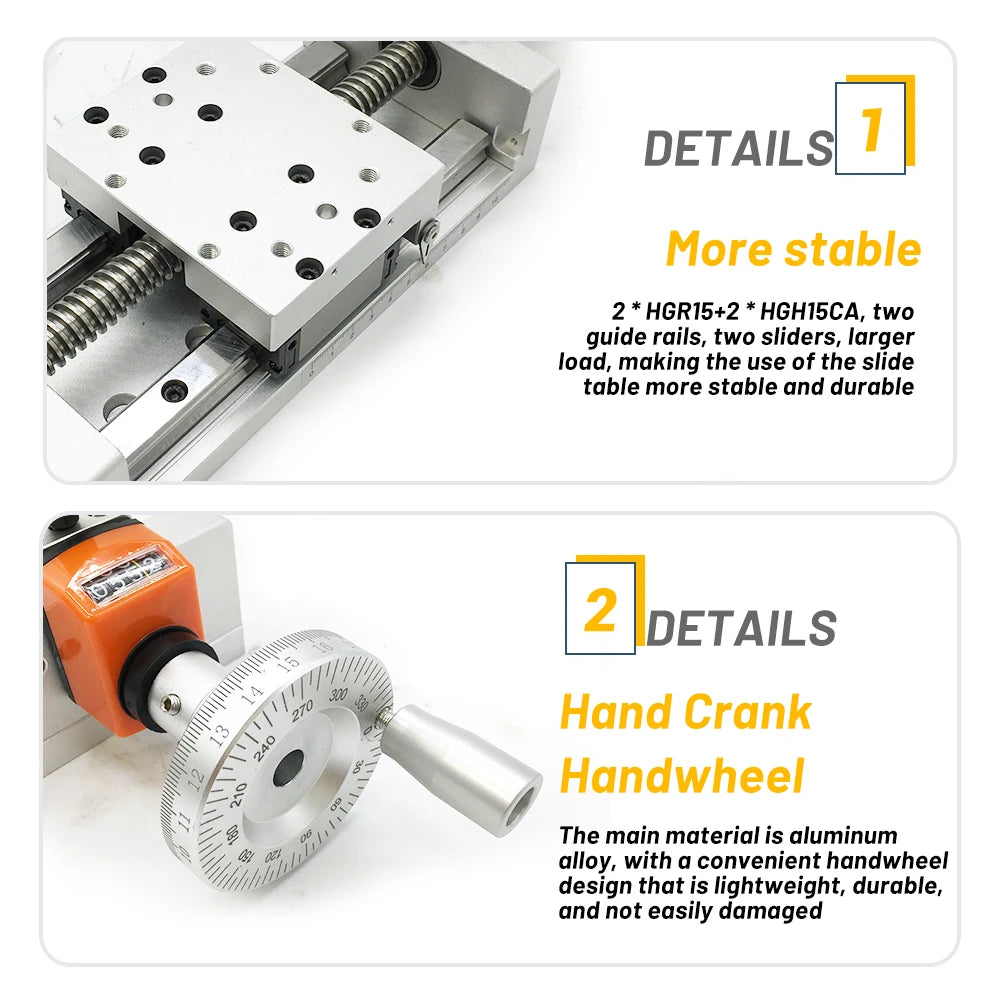Precision 200mm Vertical Motion Slide Table for CNC Robotics