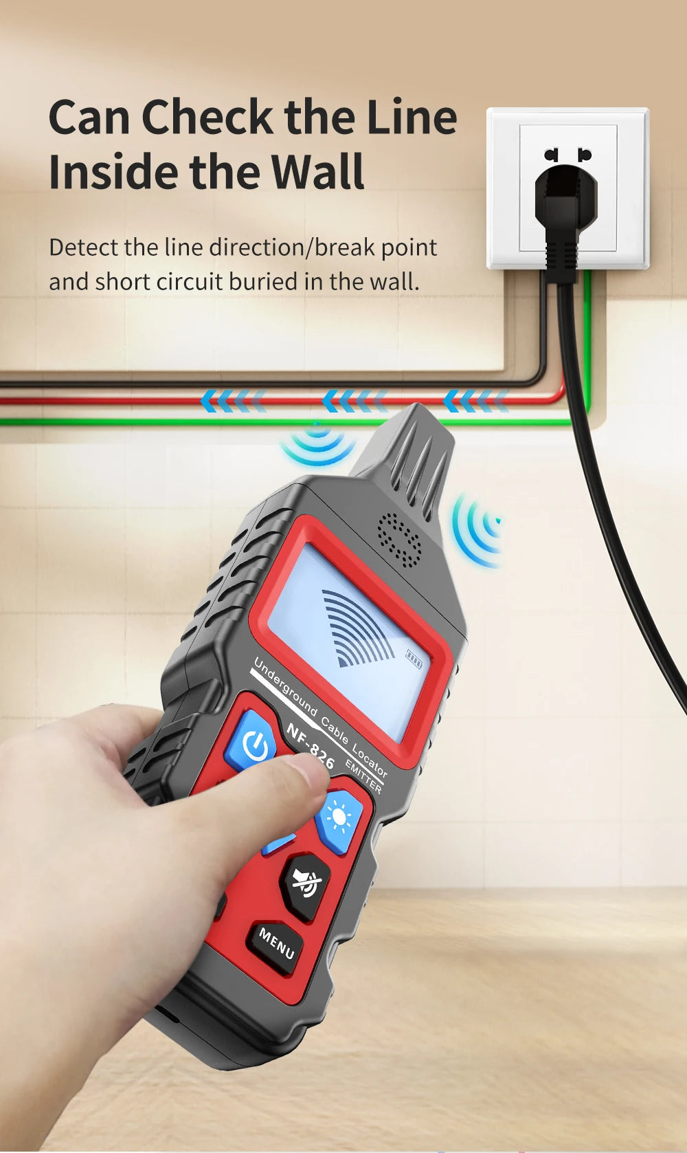 Underground Cable Tester and Wire Tracker with Precise Locator