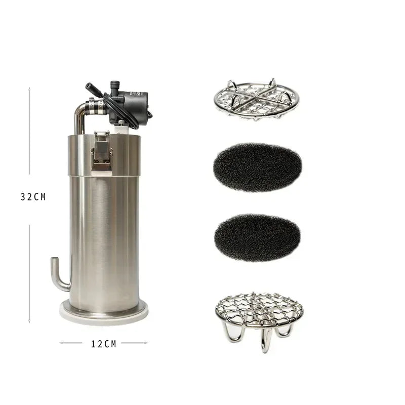 Stainless Steel Aquarium Canister Filter with Pump ES300 MINI