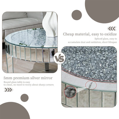 Modern Mirrored Side Table with Stylish Glass Surface
