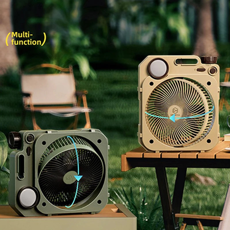 Outdoor 10000mAh Electric Fan Power Bank Green