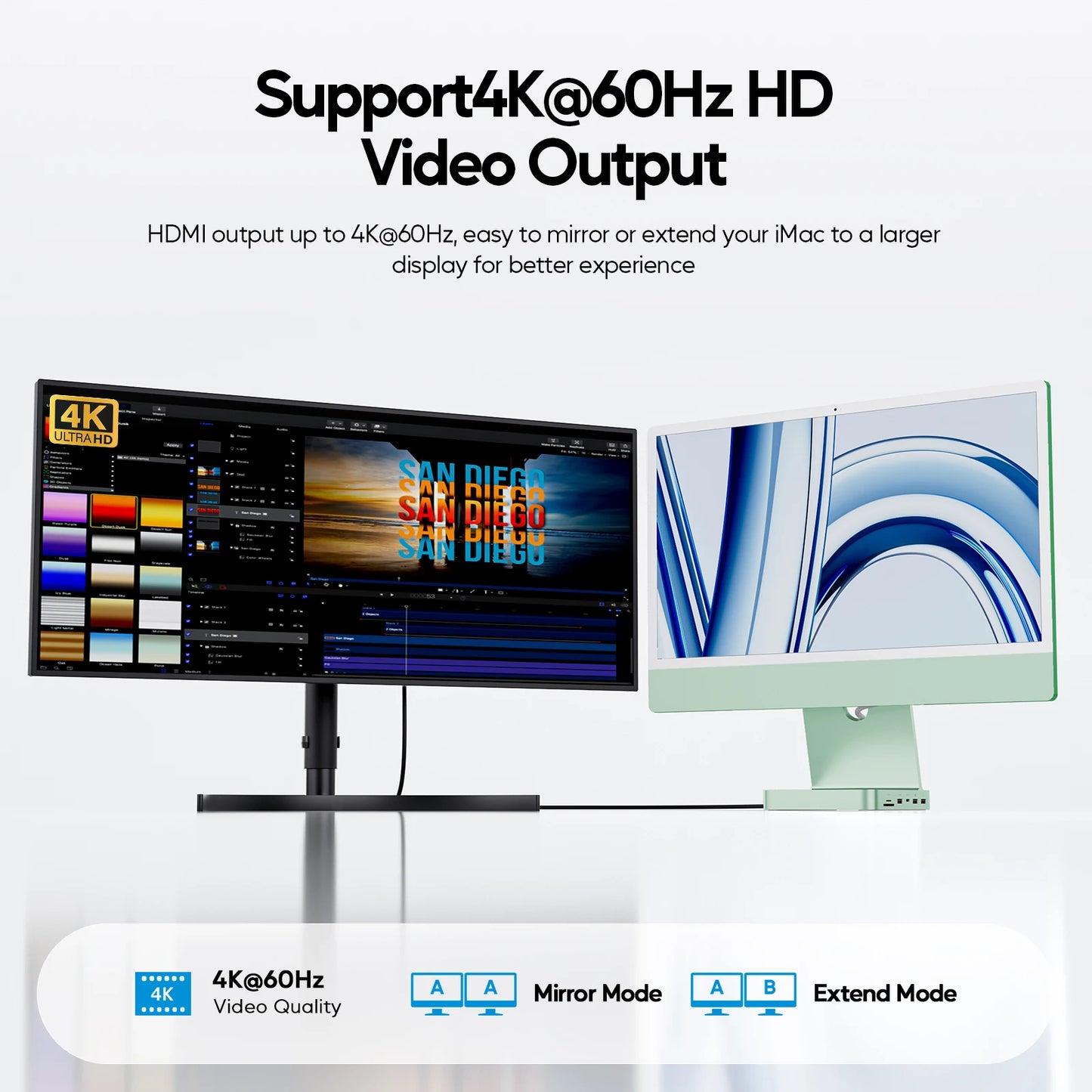USB-C iMac Hub 4K SSD Dock Silver