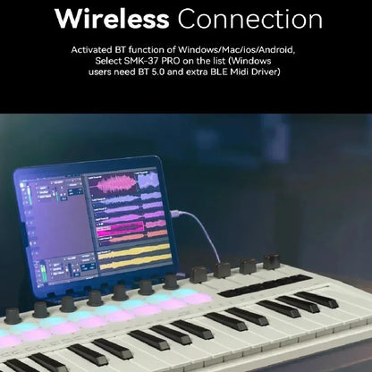 Portable 37-Key MIDI Controller with Built-In Synth Engine
