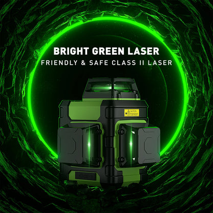 3x360 Green Laser Level Set with Hard Case