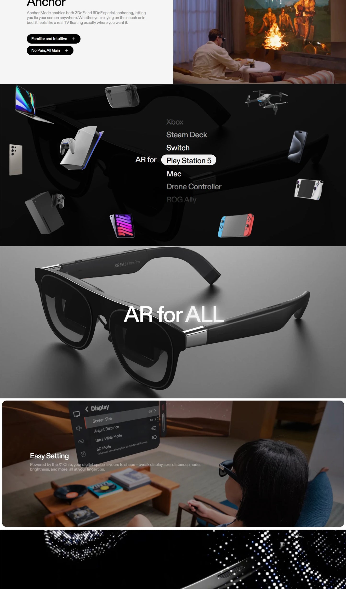 Portable AR Display Glasses 57° FOV Medium