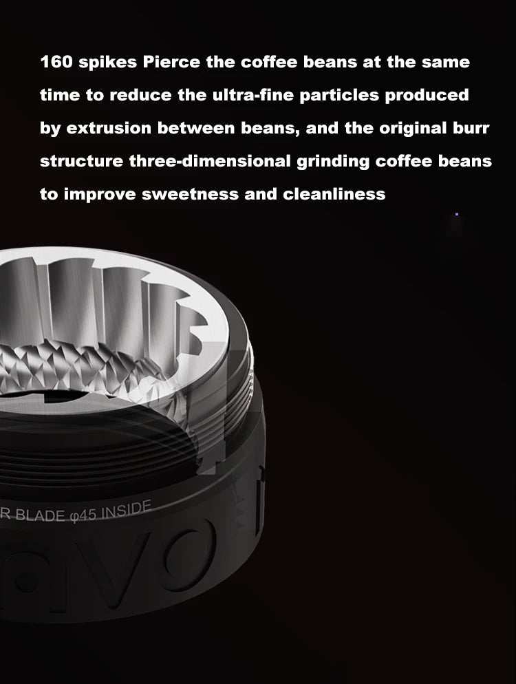 Precision Manual Coffee Grinder with 45mm Burr and 120 Clicks