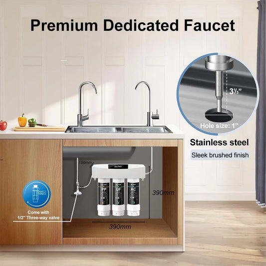 Three Stage Under Sink Ultrafiltration Water Filter System