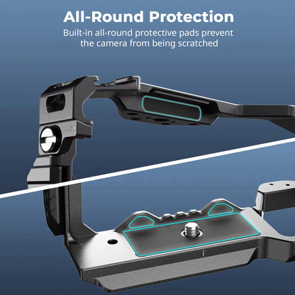 Camera Cage Handle Grip with 1/4" Mounts for Sony A7 Series