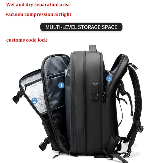 Water Resistant 17" Laptop Backpack with Built In Vacuum Pump