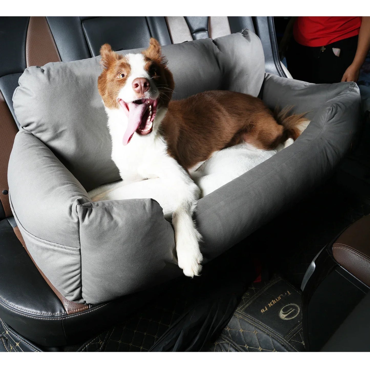 Light Grey Pet Car Seat Bed Travel Carrier