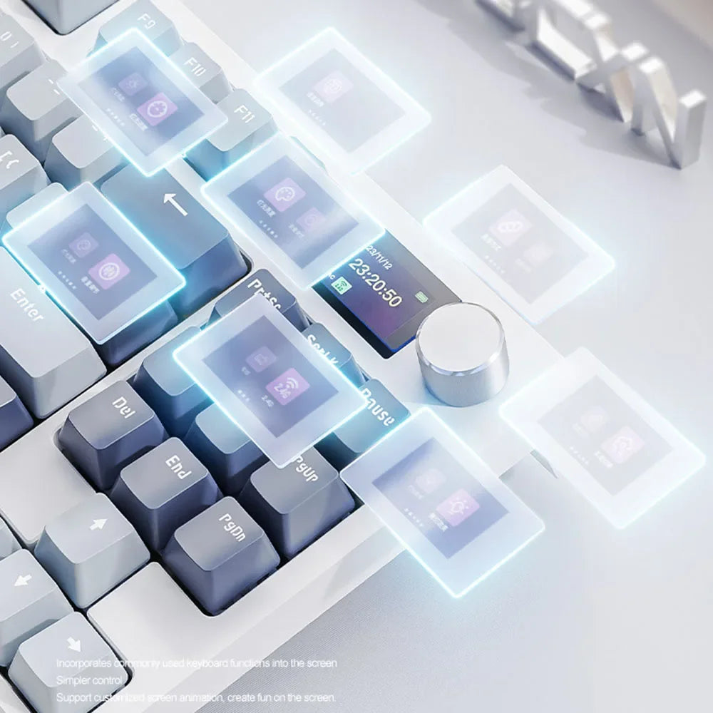 Wireless Mechanical Keyboard with Metal Knob and RGB Backlight