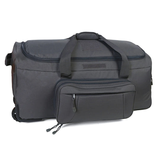 124L Grey Tactical Duffel Bag with Wheels for Travel