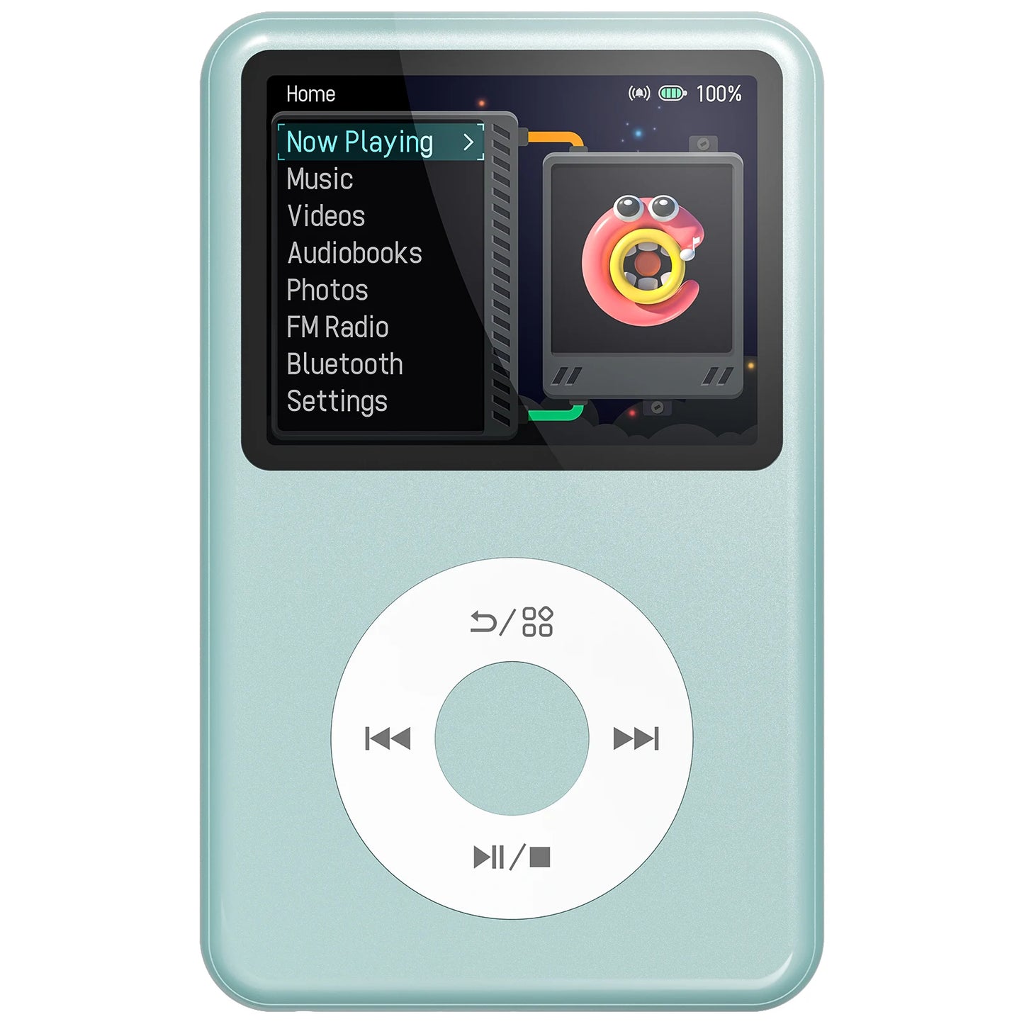 HiFi MP3 Player with Bluetooth Video FM Radio 128GB Storage Pale Green