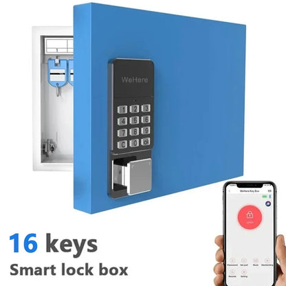 Smart 16-Key Wall Mounted Lock Box Blue