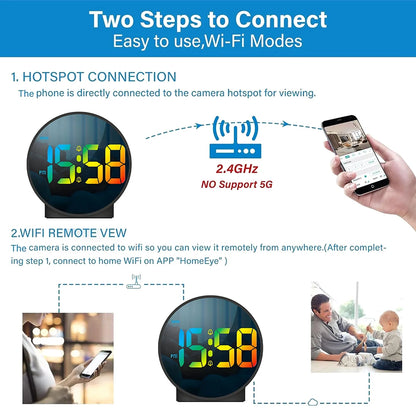 WiFi Security Square Clock Camera with Hidden Camera