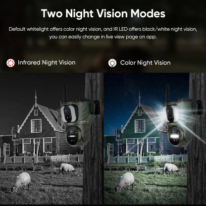 8MP Solar WiFi Security Camera Dual Screen 4K