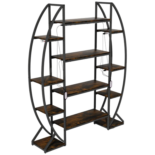 Multilayer Ladder Plant Stand Shelf with Indoor Grow Lights