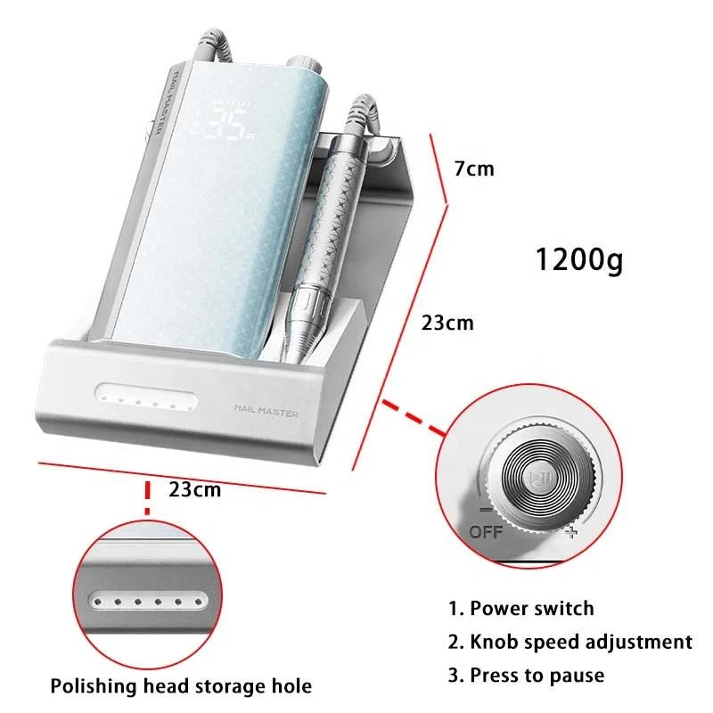 Brushless Electric Nail Drill with Charging Base
